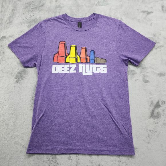 Gildan Shirt Mens S Heathered Purple Crew Neck Nuts Electrician Funny Engineer - Picture 1 of 9